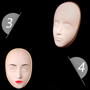 Mascarilla facial completa de piel de práctica de silicona 3D | Cabeza de entrenamiento de maquillaje y tatuaje realista | Práctica de microblading de maquillaje permanente - Product Image 4