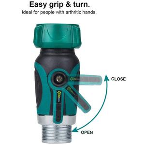 1 Way Metal Garden <strong>Hose</strong> Connector, Water Splitter Shut Off Valve with Easy Turn Control - Product Image 5