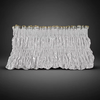 Kit d'intérieur de cercueil européen classique en satin plissé, avec doublure épaisse en satin brillant et oreiller matelassé