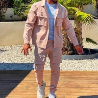 Ensemble Homme Décontracté de Haute Qualité Veste et Pantalon Nouvelle Collection Printemps Automne Survêtement Couleur Unie Coupe Ample Très Tendance