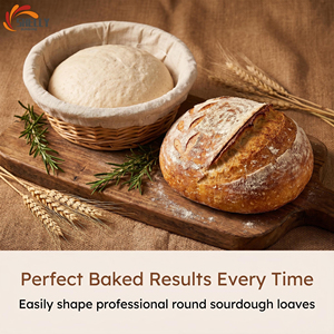 Cesta de fermentación de masa XL de estilo vintage europeo, de ratán ecológico, apta <span class=keywords><strong>para</strong></span> lavavajillas, de grado alimenticio, hecha a mano, <span class=keywords><strong>para</strong></span> panadería casera - Product Image 4