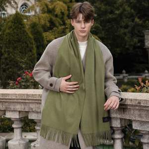 売れ筋200 * 33cmメンズ冬用厚さ暖かい模造カシミヤスカーフプレミアムレディース無地ロングビアードフリンジスカーフ - Product Image 2