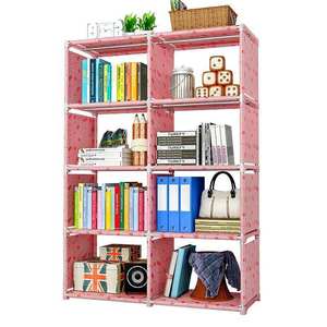 Meilleures Ventes : Bibliothèque DIY à Double Rangée et 8 Compartiments, Étagère de Salon, Bibliothèque Simple pour Chambre d'Enfant avec Base de Rangement - Product Image 3