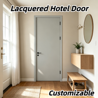 Porte en placage massif laqué, résistante à l'humidité, avec isolation phonique et pulvérisation sur 6 faces, pour les travaux de construction de chambres d'hôtel urbain