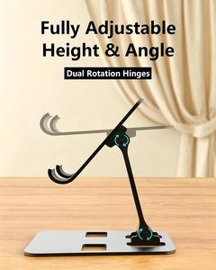 Desktop Folding 360 <b>Rotatable</b> Aluminum Alloy Mobile Phone Tablet Stand for Office <b>Desk</b> - Product Image 4