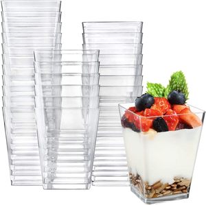 Gobelets en plastique transparent jetables de qualité alimentaire sans BPA, à paroi simple, 90 mm, pour yaourts et desserts, vente en gros sur mesure - Product Image 1