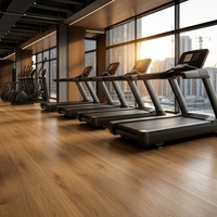 Revêtement de sol sportif intérieur en rouleau, grain de bois érable et chêne, pour terrains de basketball, de badminton, gymnases et studios de danse