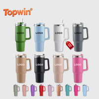Vaso Térmico de Viaje de 40oz sin BPA, Personalizable con Logo, Rosa, para Café, con Asa y Popote, Venta al por Mayor