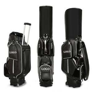 Custom Design <b>Lightweight</b> <b>Golf</b> <b>Bag</b> Stand Attachment Pu Leather <b>Golf</b> Stand <b>Bag</b> With Wheels and Retractable Handle - Product Image 6