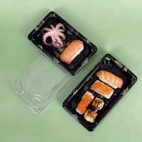 Boîtes à sushi jetables en plastique de qualité alimentaire pour la vente en gros en usine, emballages à emporter pour la restauration rapide et les snacks pour restaurants