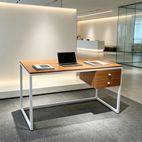 Bureau d'ordinateur ergonomique moderne pour la maison et le bureau, avec rangement, gain de place, en panneaux de fibres et tubes en acier, qualité supérieure, directement de l'usine