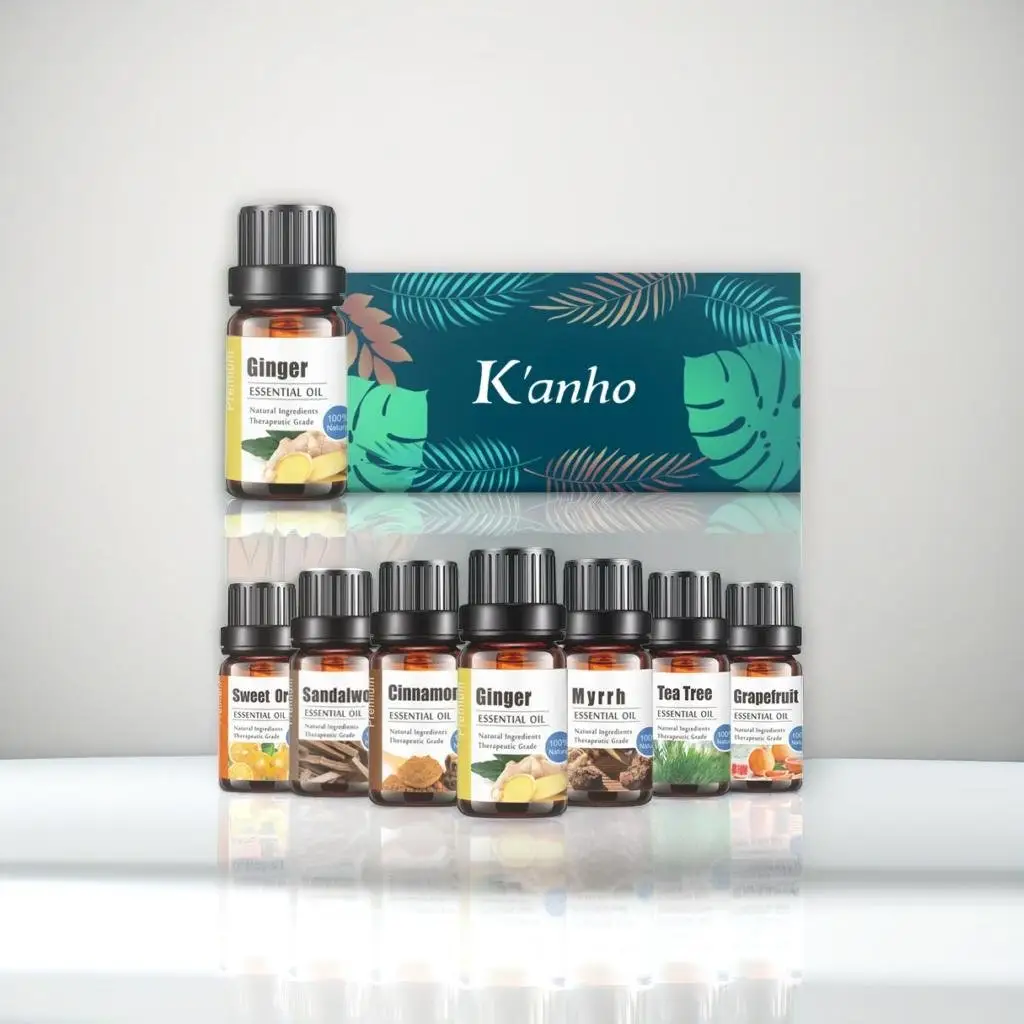 Kanho 10ML huile germinale de gingembre 100% pure huile essentielle de croissance des cheveux huile essentielle de gingembre liquide traitement des cheveux pour le soin des cheveux