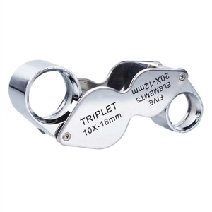 Handheld 10X 20X Dual-<strong>Lens</strong> <strong>Triplet</strong> Folding Magnifying Glasses Jewellery Loupe - Product Image 1