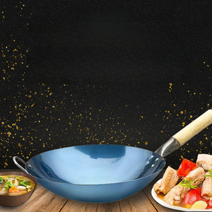 <span class=keywords><strong>Wok</strong></span> de Acero de Varios Tamaños con Mango de Madera Antideslizante, Utensilios de Cocina Profesionales para el Hogar, Catering y Cocina Comercial - Product Image 4