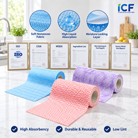 Gulungan Handuk Nonwoven Spunlace Kapasitas Minyak Tinggi, Dapat Digunakan Kembali, Lembut, Daya Serap Tinggi, Kain Pembersih untuk Meja Dapur