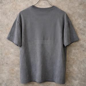 Camisetas de Algodón 100% Lavado al Sol de Verano de Fábrica Hongguan, Camisetas Personalizadas Vintage Desgastadas para Hombre, Cuello Redondo, Manga Corta, Lisas - Product Image 2