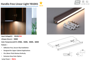 Sistema di Illuminazione Moderno Senza Maniglie <span class=keywords><strong>per</strong></span> Armadietti, Profilo <span class=keywords><strong>LED</strong></span> in Alluminio <span class=keywords><strong>per</strong></span> Cucina e Dispensa YB1041-21 - Product Image 2
