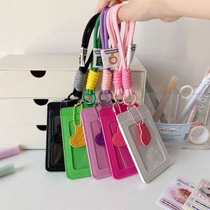 Porta Tarjetas Doble Vertical con Cordón, Estuche para Identificación de Estudiante de Color Sólido, para Foto Polaroid, Tarjetas de Autobús y Tarjetas de Fanáticos - Product Image 4