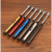 Briquet Électrique Portable Coupe-Vent en Métal à Allumage par Arc, Rechargeable Type-C, pour Bougies et Cuisine