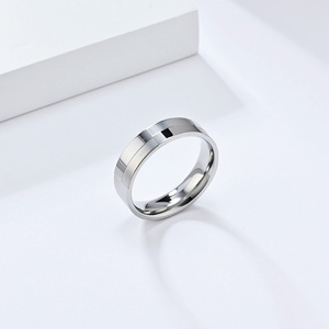 Unisex Fashion <b>Rings</b> Geometric Design <b>Titanium</b> Steel Gold <b>Black</b> Silver Couple Jewelry Gift Accessory - Product Image 3