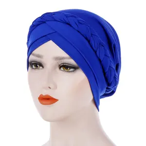 Silk Milk Indian Head hijab 2019 Muslim monochrome single pigtail scarf
