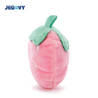 Chien en peluche jouets grinçants doux forme fraise interactif chiot jouet à mâcher pour chiens dentition