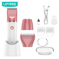 Tondeuse bikini 3-en-1 UFREE pour femme, rasoir électrique rechargeable USB, lames en acier inoxydable, étanche IPX6, usage hôtelier
