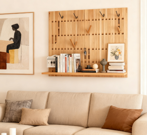 Gỗ Sồi Gỗ Hiện Đại Tường Tổ Chức Kệ Di Chuyển Móc Tùy Chỉnh Màu Sắc Dễ Dàng Tường Gắn Cho Chìa Khóa Khăn Nhà Phụ Kiện - Product Image 6