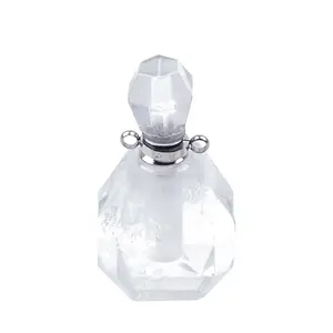 Diy Ebay venda quente frasco de perfume de cristal de pedra semipreciosa 5ml octógono 10 ml frascos de perfume de cristal pedra jade