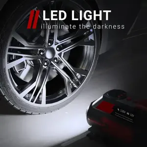 <span class=keywords><strong>ACDC</strong></span> Mini compresseur d'air électrique à main 12V/240V Gonfleur de pneu avec moniteur de pression des pneus Lumière LED pour voitures - Product Image 2