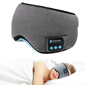 Bluetooth Sleep Eye Mask Fones De Ouvido Sem Fio Algodão Dormir Olho Capa Música Headsets com Microfone Mãos livres para Side Sleepers Presente