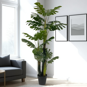 Pas cher Prix Turtleback Bonsaï Arbre Grand <span class=keywords><strong>Monstera</strong></span> Feuilles De Mariage Résistant En Plastique Pot Bureau Paysage Décor Plante Artificielle - Product Image 1