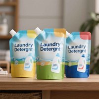 Sac d'emballage de détergent à lessive laminé personnalisé imprimé 500ml 750ml 1000ml pochette à bec debout en plastique anti-odeur
