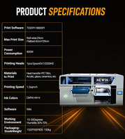 NEWIN Printer UV Ink Flatbed Digital Otomatis A3 300mm Roll-to-Roll dengan Print Head Epson Mesin DTF Multifungsi Multiwarna Baru