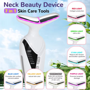 Dispositivo de Belleza <span class=keywords><strong>para</strong></span> Cuello y Rostro de 7 Colores, Masajeador Vibratorio <span class=keywords><strong>para</strong></span> Levantar el Cuello, Reductor de Doble Mentón y Línea V - Product Image 5