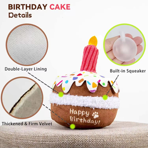 Juguete de Peluche de Lujo para Perros con Sonido, en Forma de Pastel de Cumpleaños, Duradero y Adorable, con Vela Decorativa, Regalo para Perros - Product Image 4