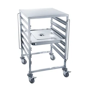 Stainless Steel Food Trolley Beverage Dessert Bakery Cooling Tray Rack Bread Trolley for Fast Food Kitchen Equipment