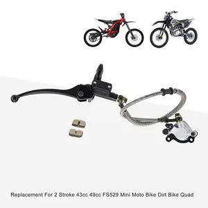 GOOFIT Motorcycle Front Disc Brake Master Cylinder Caliper Assembly With Spare Brake Pads Fit For 2 Stroke 43cc 49cc FS529