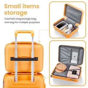 Ensemble de bagages de cabine extensibles DB 4 pièces (14/20/24/28) valise en aluminium légère et durable avec doublure en polyester - Product Image 4