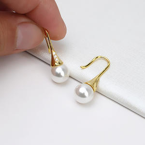 Wenchi S925 Plata, Accesorios DIY para Mujer, Bandeja en Forma de Media C, Perlas Personalizadas, Pendientes Colgantes de Moda, Bandeja Vacía, Modelo 15845 - Product Image 2