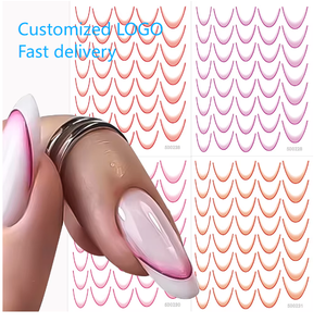 Adesivi per Unghie 5D a Forma di Farfalla con Design a Linee Sfumate, Autoadesivi, Non Tossici, Personalizzabili con Logo, per Halloween - Product Image 1