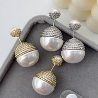Nouvelles Boucles d'Oreilles Perles Micro-Pavées Luxe Élégance Intemporelle Bijoux de Mode Accessoires Vente en Gros
