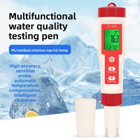 Stylo de test d'eau multifonction Vista 5 en 1 avec détection du chlore libre, ORP, H2, température et pH, écran LCD 0-14 pH 0-60°C