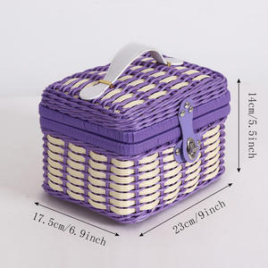 Vente directe en gros et sur mesure de paniers de rangement en plastique tissés à la main pour la <span class=keywords><strong>chambre</strong></span> à coucher - Product Image 1