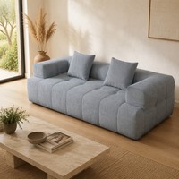 Canapé modulaire sectionnel carré écologique en tissu style Tofu 3 places pour hôtel et salon, vente en gros d'usine, OEM & ODM