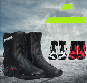 รองเท้าบูทมอเตอร์ไซค์ PRO-BIKER SPEED ป้องกันข้อเท้า รองเท้าขี่มอเตอร์ไซค์ รองเท้าแข่งรถมอเตอร์ไซค์ รองเท้าวิบาก สีดำ แดง ขาว - Product Image 5