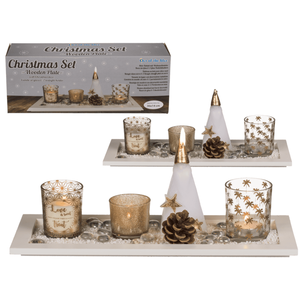<b>Christmas</b> set with white wooden plate, - Product Image 1