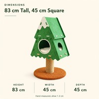 Arbre à chat en cèdre avec toit enneigé, poteau à gratter en sisal et condo en feutre pour chats d'intérieur