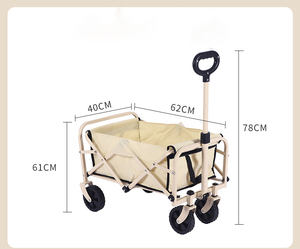 Chariot de camping et de pique-nique d'extérieur à quatre roues en acier inoxydable, avec rangement pour outils industriels et pour le shopping, à tirer à la main - Product Image 5
