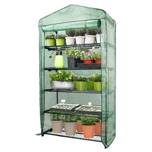 3 tầng 6 kệ đứng với mặt đất chốt & dây thừng nhà máy di động dây kéo cửa PE nhà kính - Product Image 4